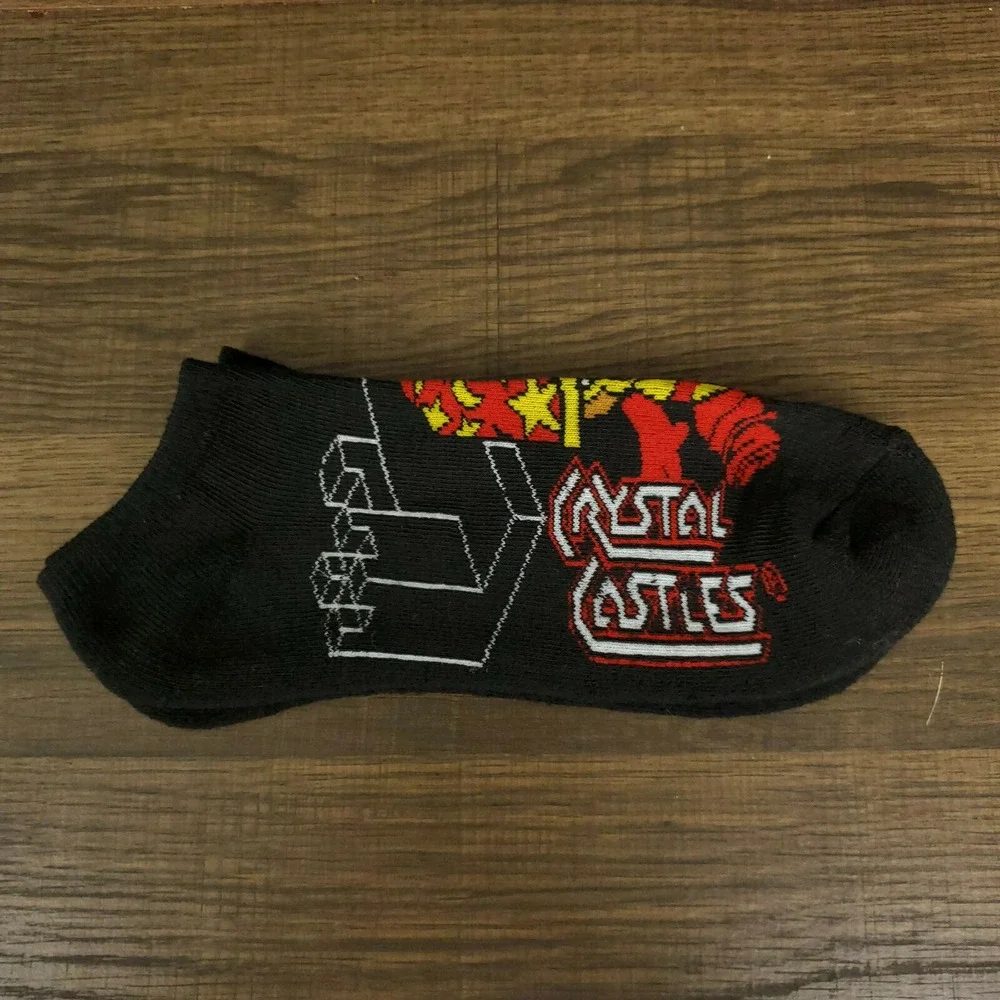 Atari Crystal Castles Socks Knit‎ Jacquard Retro Gaming Adult Black New